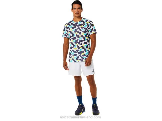 Men\s Match Graphic Short Sleeve Top Brilliant White Asics XXPD1498