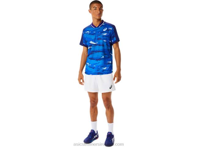 Men\s Match Graphic Short Sleeve Top Dive Blue Asics XXPD1076