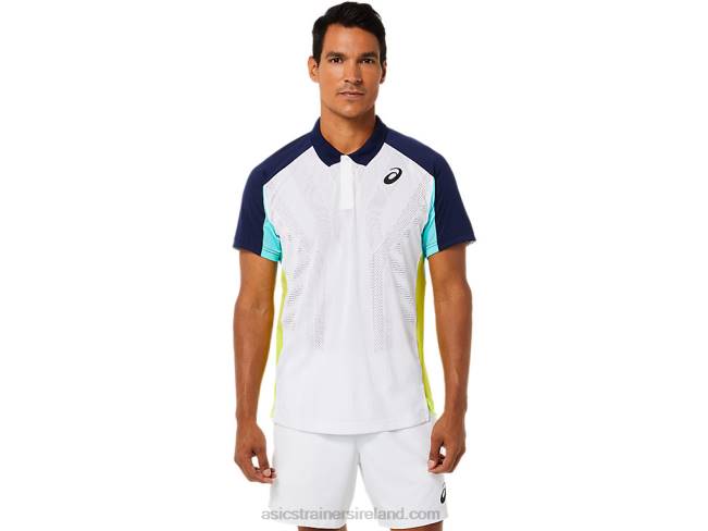 Mens Match Polo-Shirt Brilliant White/Ice Mint Asics XXPD1504