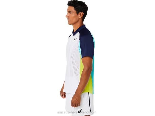 Men\s Match Polo-Shirt Brilliant White/Ice Mint Asics XXPD1504