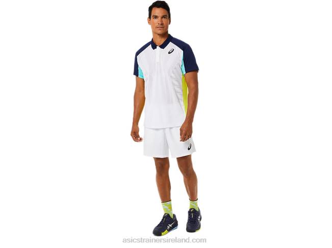 Men\s Match Polo-Shirt Brilliant White/Ice Mint Asics XXPD1504