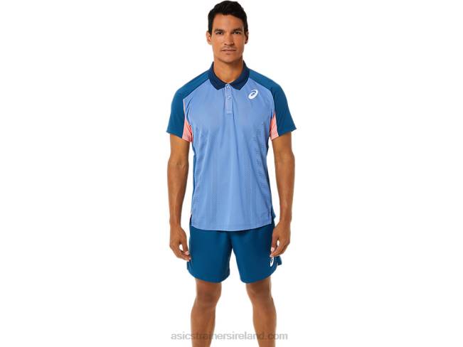 Mens Match Polo-Shirt Light Indigo Asics XXPD1512