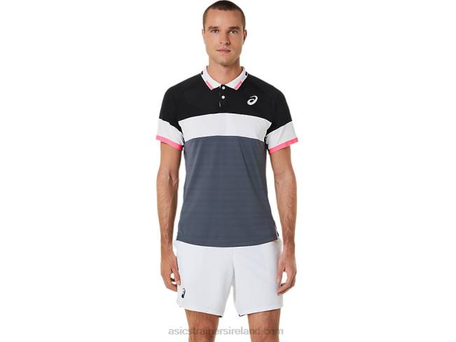 Mens Match Polo-Shirt Performance Black/Carrier Grey Asics XXPD564