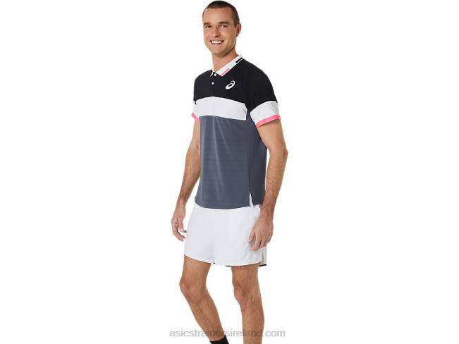 Men\s Match Polo-Shirt Performance Black/Carrier Grey Asics XXPD564