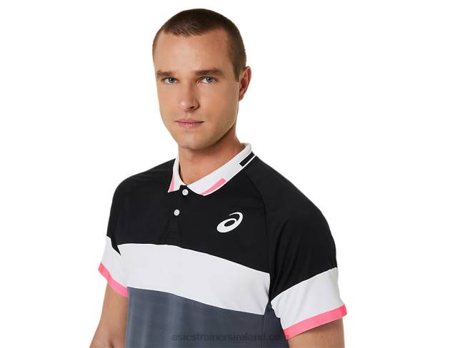 Men\s Match Polo-Shirt Performance Black/Carrier Grey Asics XXPD564