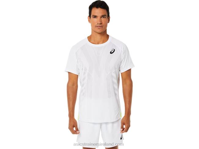 Mens Match Short Sleeve Top Brilliant White Asics XXPD1522