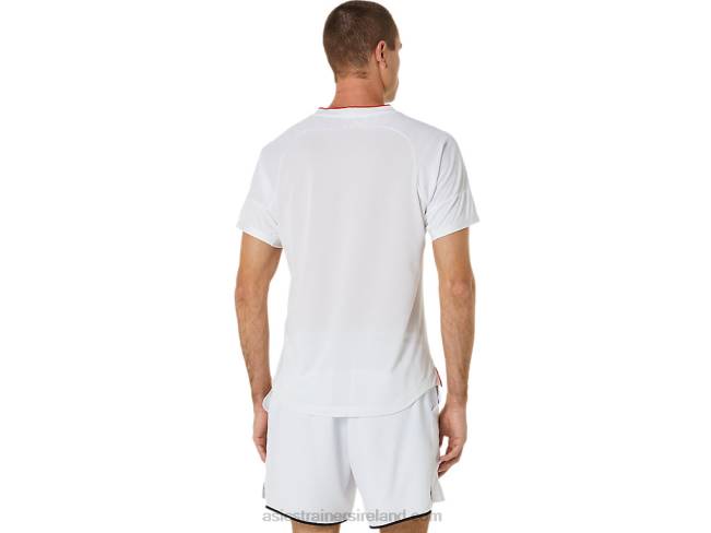 Men\s Match Short Sleeve Top Brilliant White Asics XXPD499