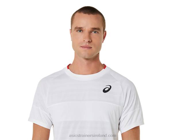 Men\s Match Short Sleeve Top Brilliant White Asics XXPD499