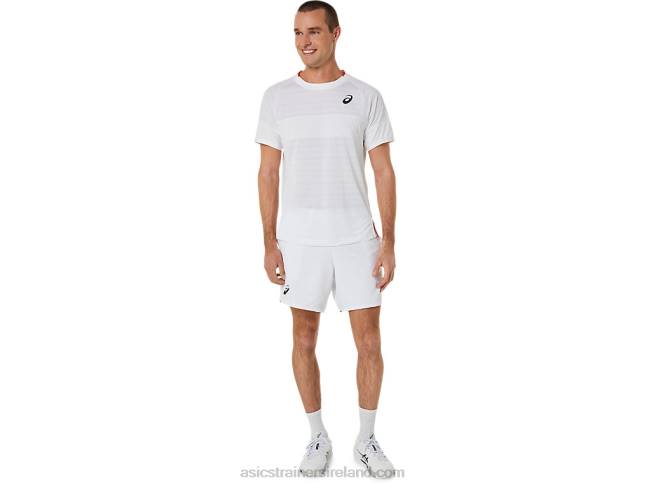 Men\s Match Short Sleeve Top Brilliant White Asics XXPD499