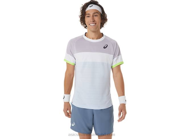 Mens Match Short Sleeve Top Dusk Violet/Soft Sky Asics XXPD441