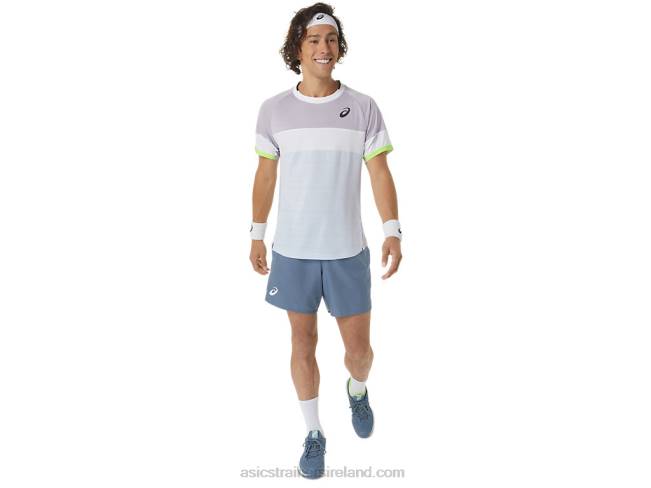 Men\s Match Short Sleeve Top Dusk Violet/Soft Sky Asics XXPD441