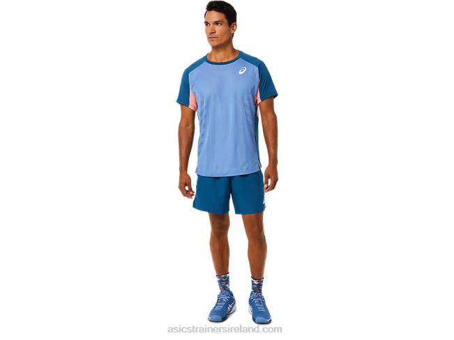 Men\s Match Short Sleeve Top Light Indigo Asics XXPD1509