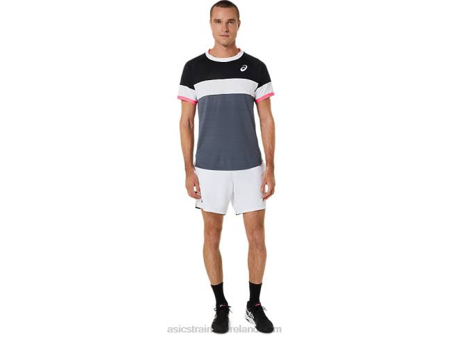 Men\s Match Short Sleeve Top Performance Black/Carrier Grey Asics XXPD454