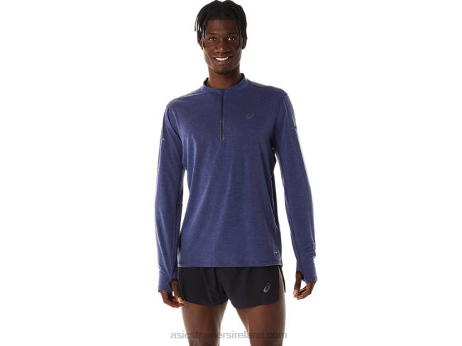 Mens Metarun 1/2 Zip Long Sleeve Top Indigo Blue Asics XXPD278