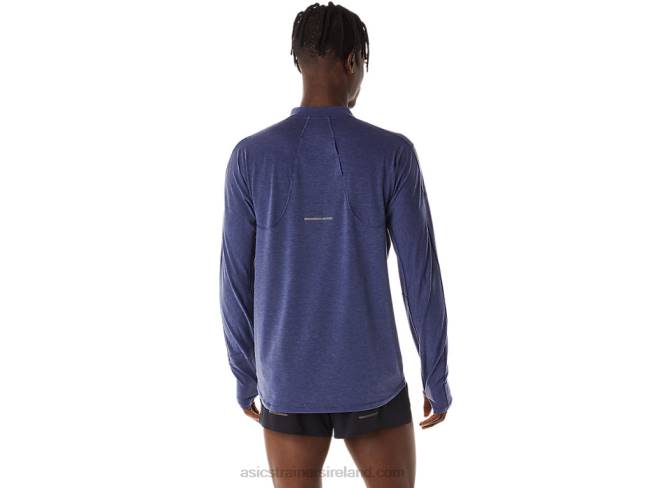 Men\s Metarun 1/2 Zip Long Sleeve Top Indigo Blue Asics XXPD278