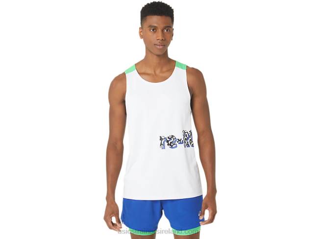 Mens New Strong Repurposed Run Singlet White/Track Asics XXPD30