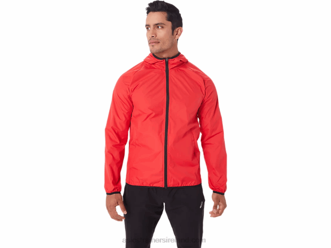 Mens Packable Jacket Electric Red/Black Asics XXPD1822