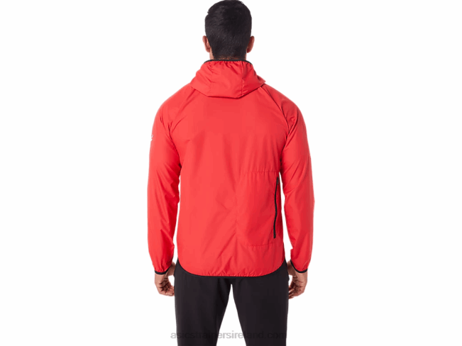 Men\s Packable Jacket Electric Red/Black Asics XXPD1822