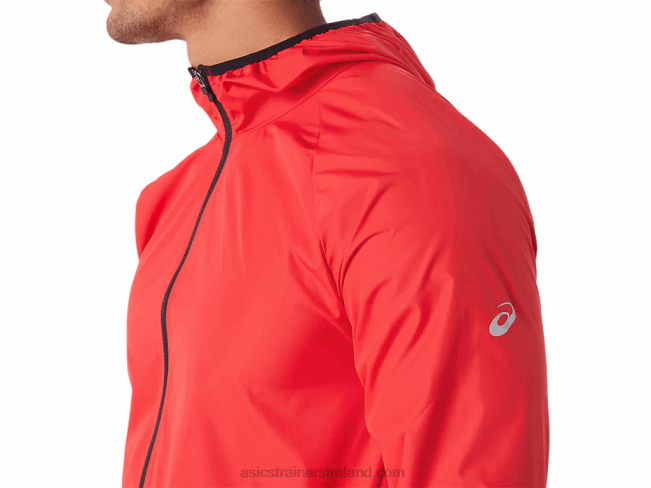 Men\s Packable Jacket Electric Red/Black Asics XXPD1822