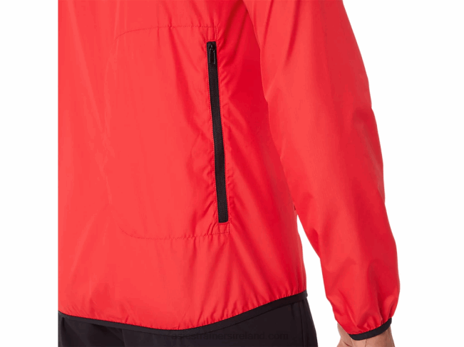 Men\s Packable Jacket Electric Red/Black Asics XXPD1822