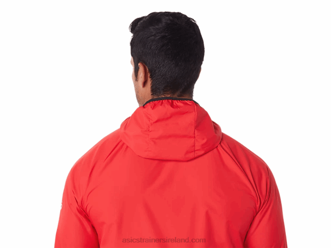 Men\s Packable Jacket Electric Red/Black Asics XXPD1822