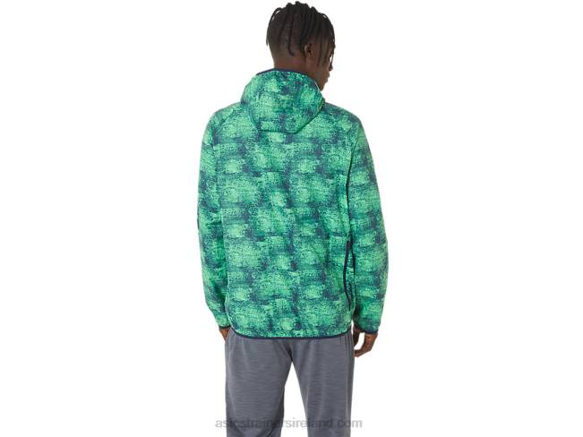 Men\s Packable Jacket Tie Dye Green/Peacoat Asics XXPD1050