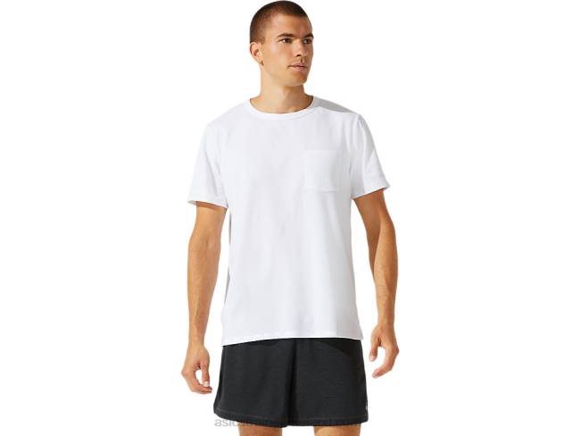 Mens Patched Pocket Short Sleeve Top Brilliant White Asics XXPD1954