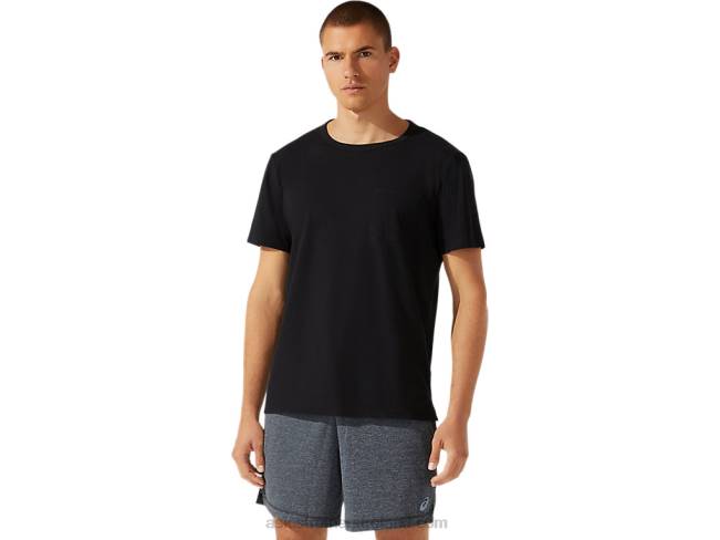 Mens Patched Pocket Short Sleeve Top Performance Black Asics XXPD1964