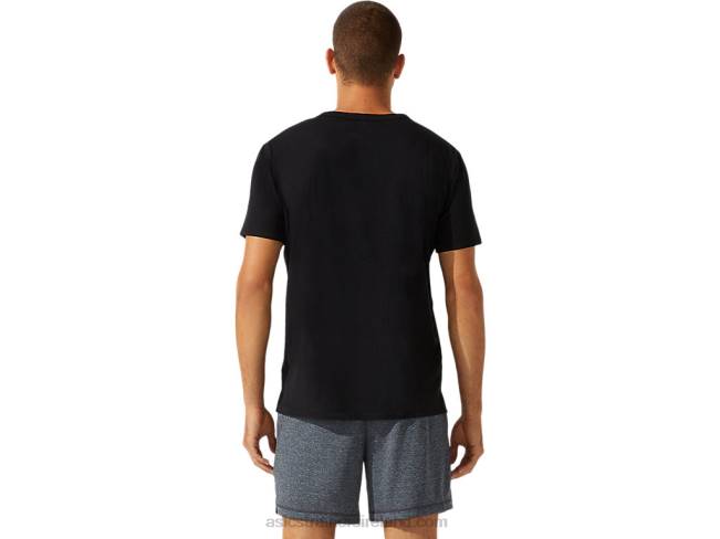 Men\s Patched Pocket Short Sleeve Top Performance Black Asics XXPD1964