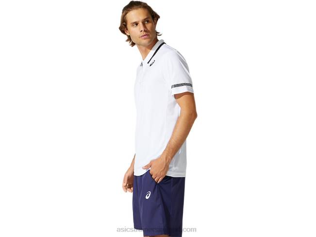 Men\s Polo Shirt Brilliant White Asics XXPD1965