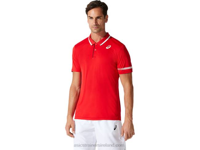 Mens Polo Shirt Classic Red Asics XXPD1775