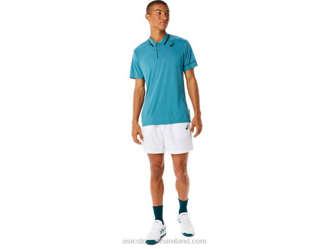 Men\s Polo Shirt Misty Pine Asics XXPD1117