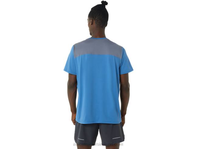 Men\s Pr Lyte Short Sleeve Azure/Metropolis Asics XXPD1032