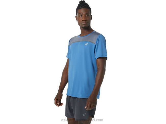 Men\s Pr Lyte Short Sleeve Azure/Metropolis Asics XXPD1032