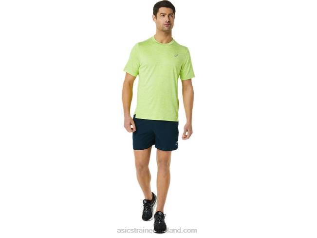 Men\s Pr Lyte Short Sleeve Hazard Green Heather Asics XXPD1366