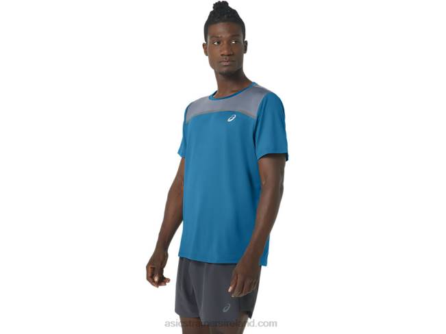 Men\s Pr Lyte Short Sleeve Island Blue Asics XXPD229