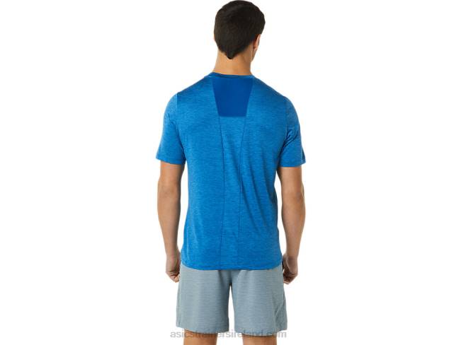 Men\s Pr Lyte Short Sleeve Lake Drive Heather Asics XXPD1365