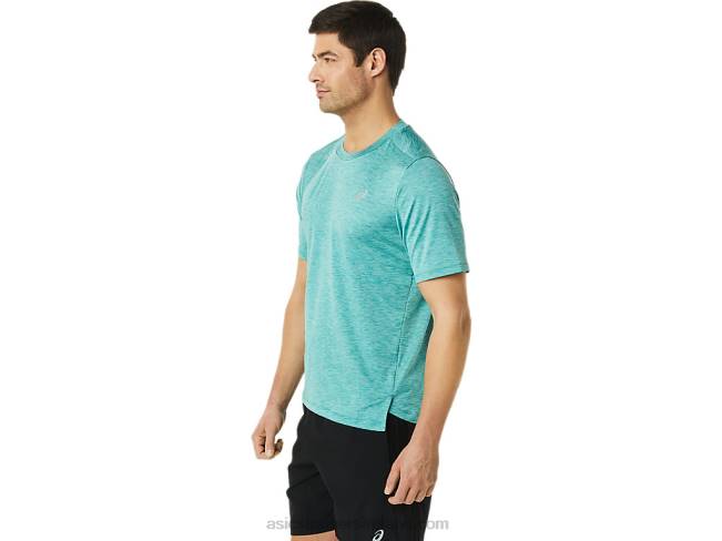 Men\s Pr Lyte Short Sleeve Sage Heather Asics XXPD1363