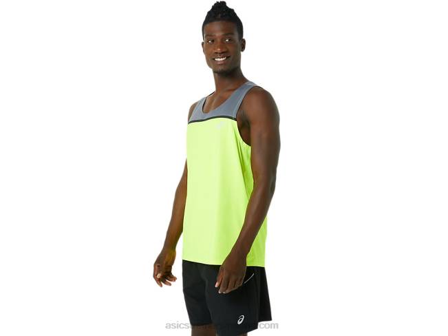 Men\s Pr Lyte Singlet Safety Yellow/Metropolis Asics XXPD1021