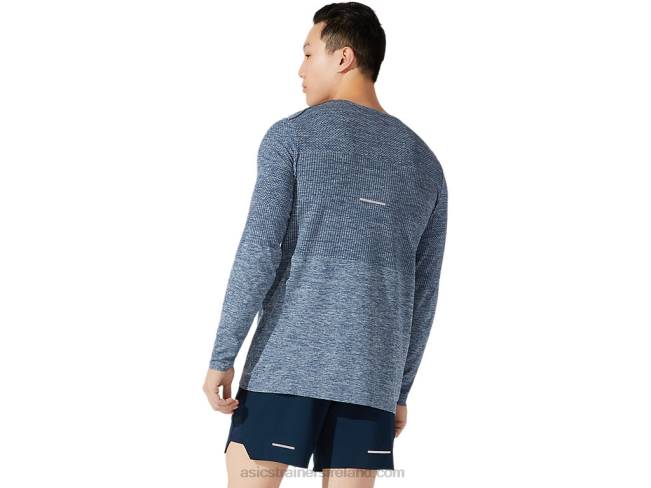 Men\s Race Seamless Long Sleeve French Blue Asics XXPD1976