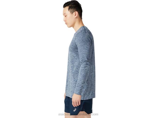 Men\s Race Seamless Long Sleeve French Blue Asics XXPD1976