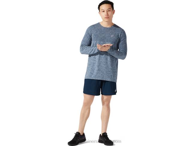 Men\s Race Seamless Long Sleeve French Blue Asics XXPD1976