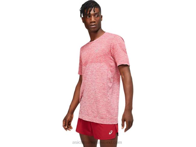 Men\s Race Seamless Short Sleeve Burgundy Asics XXPD1806