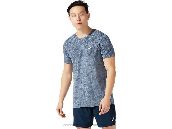 Mens Race Seamless Short Sleeve French Blue Asics XXPD1980