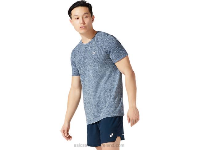 Men\s Race Seamless Short Sleeve French Blue Asics XXPD1980