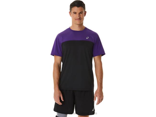 Mens Race Short Sleeve Top Grape Jam/Performance Black Asics XXPD891