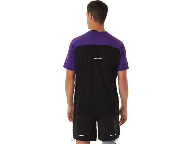 Men\s Race Short Sleeve Top Grape Jam/Performance Black Asics XXPD891