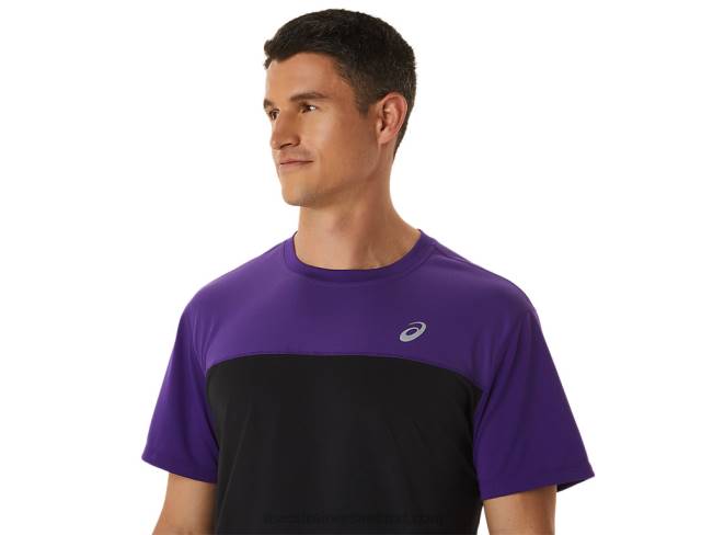 Men\s Race Short Sleeve Top Grape Jam/Performance Black Asics XXPD891