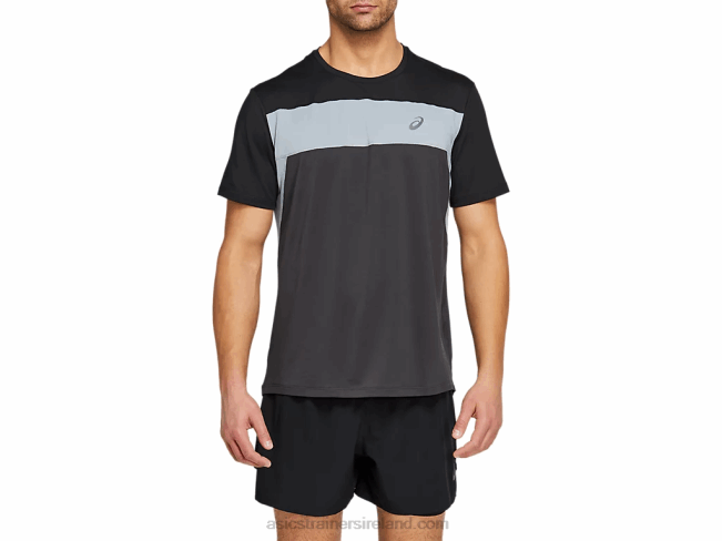 Mens Race Short Sleeve Top Graphite Grey/Performance Black Asics XXPD2052