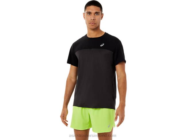 Mens Race Short Sleeve Top Performance Black/Graphite Grey Asics XXPD1396